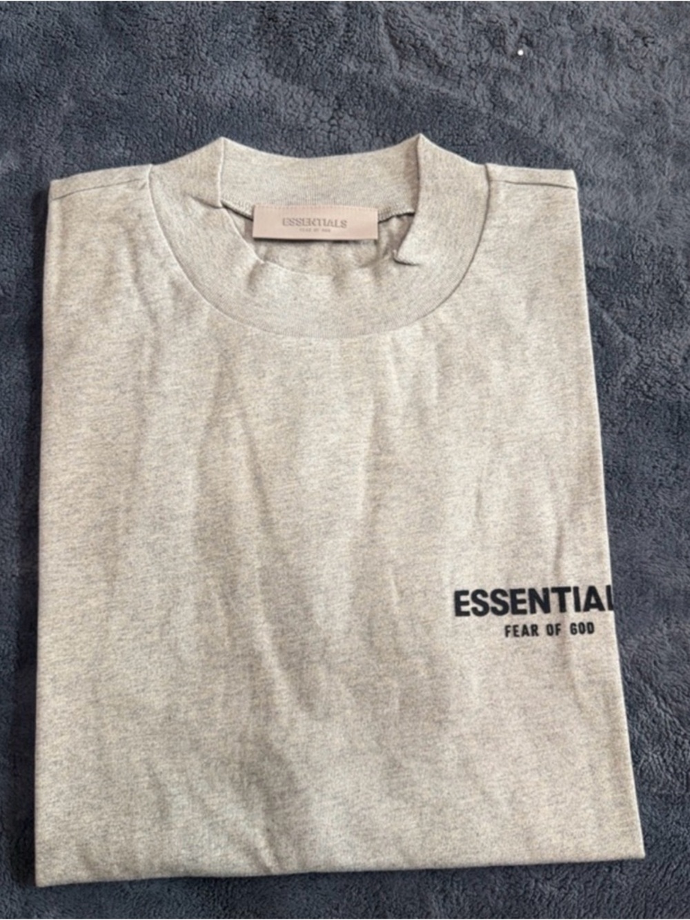 Essentials Dark Oatmeal Logo Short Sleeve Tee